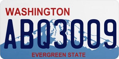 WA license plate ABQ3009