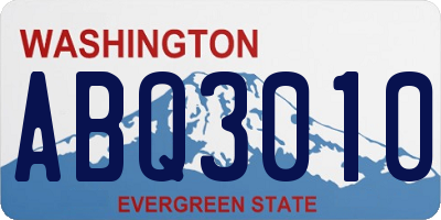 WA license plate ABQ3010