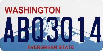 WA license plate ABQ3014