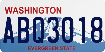 WA license plate ABQ3018