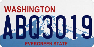 WA license plate ABQ3019