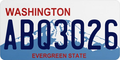 WA license plate ABQ3026