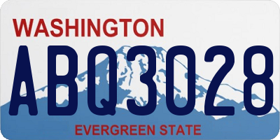 WA license plate ABQ3028