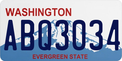 WA license plate ABQ3034