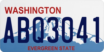 WA license plate ABQ3041