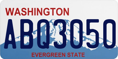 WA license plate ABQ3050