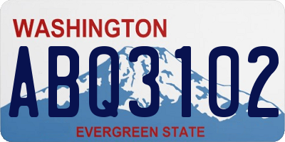 WA license plate ABQ3102