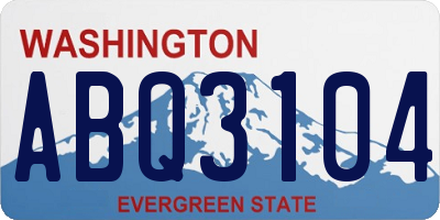 WA license plate ABQ3104