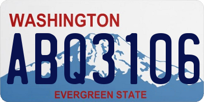 WA license plate ABQ3106