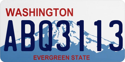 WA license plate ABQ3113