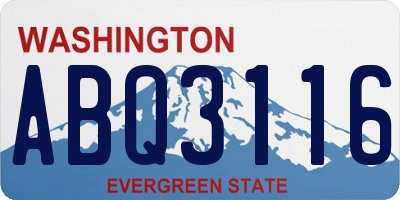 WA license plate ABQ3116