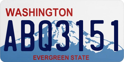 WA license plate ABQ3151