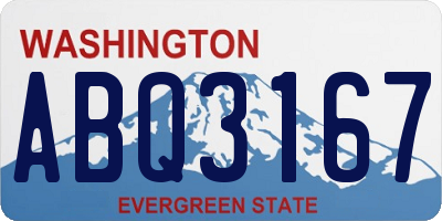 WA license plate ABQ3167