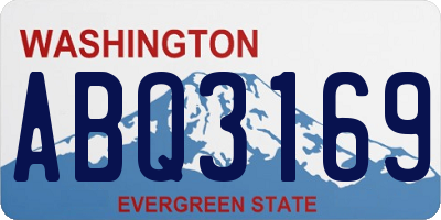 WA license plate ABQ3169