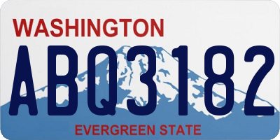 WA license plate ABQ3182