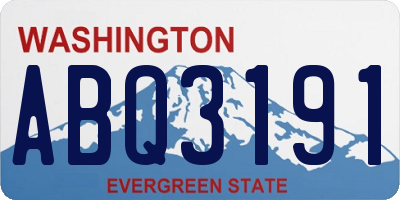 WA license plate ABQ3191