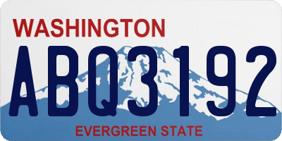 WA license plate ABQ3192