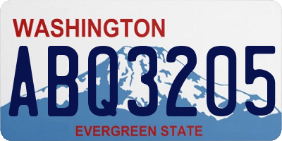 WA license plate ABQ3205