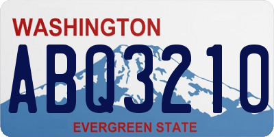 WA license plate ABQ3210