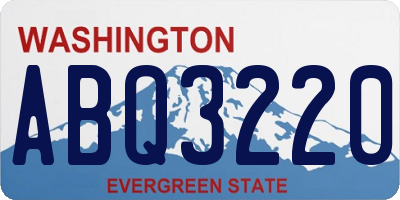 WA license plate ABQ3220
