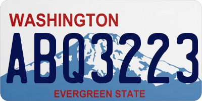 WA license plate ABQ3223