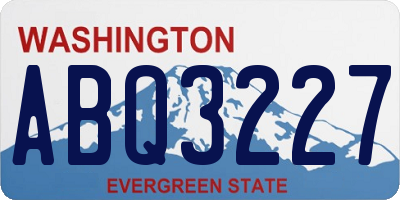 WA license plate ABQ3227