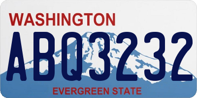 WA license plate ABQ3232