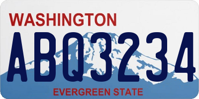 WA license plate ABQ3234