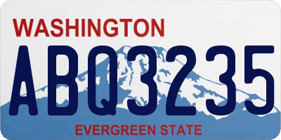 WA license plate ABQ3235