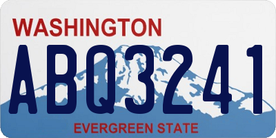 WA license plate ABQ3241