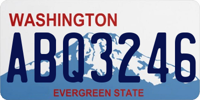 WA license plate ABQ3246