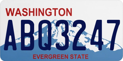 WA license plate ABQ3247