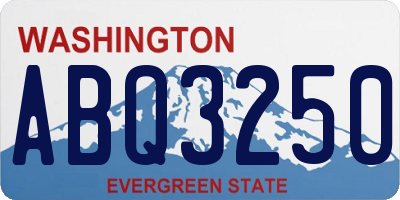 WA license plate ABQ3250