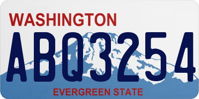 WA license plate ABQ3254