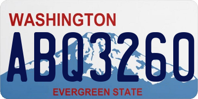 WA license plate ABQ3260