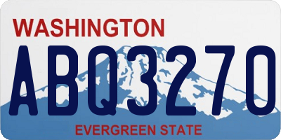 WA license plate ABQ3270