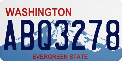 WA license plate ABQ3278