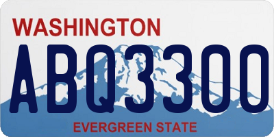 WA license plate ABQ3300