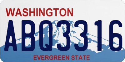 WA license plate ABQ3316