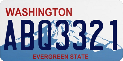 WA license plate ABQ3321