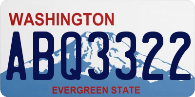 WA license plate ABQ3322