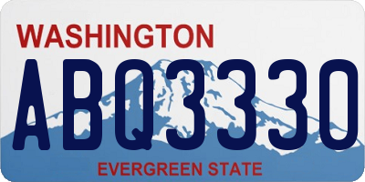 WA license plate ABQ3330