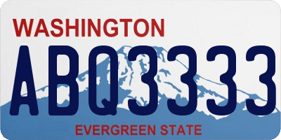 WA license plate ABQ3333