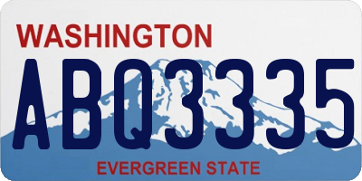 WA license plate ABQ3335