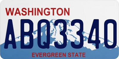 WA license plate ABQ3340
