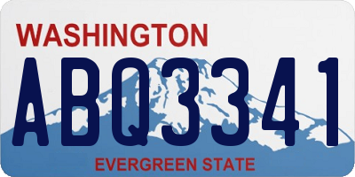 WA license plate ABQ3341