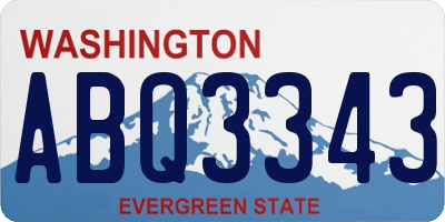 WA license plate ABQ3343