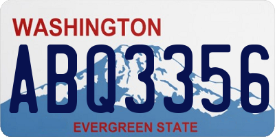 WA license plate ABQ3356