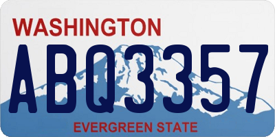 WA license plate ABQ3357