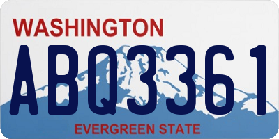 WA license plate ABQ3361